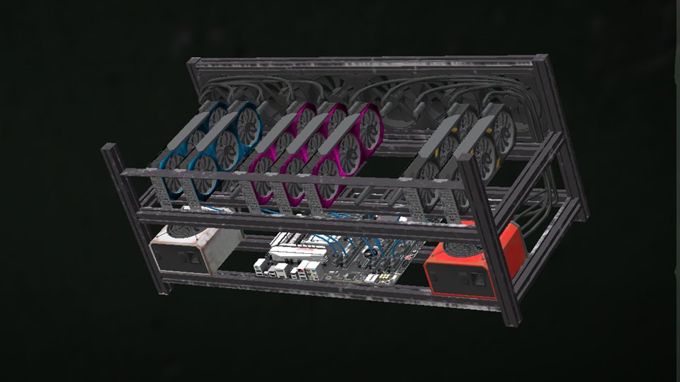 Crypto Mining Rig in game